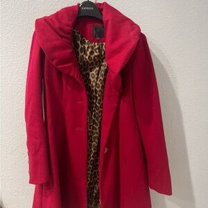 Express Women's Bold Red peacoat  Coat